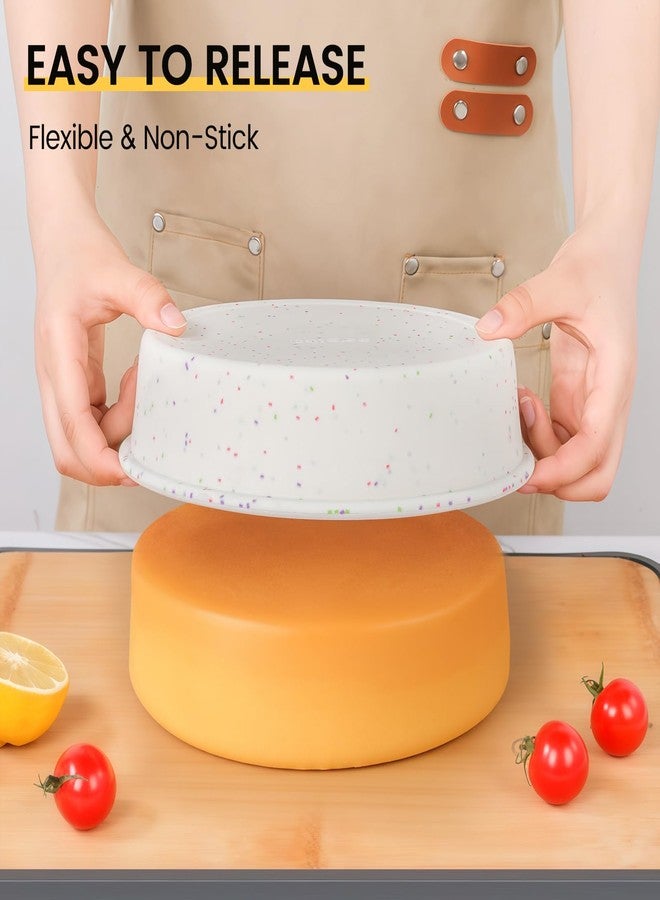 Vinino 3 Pack Round Cake Pan Set (6''/8''/10'') with Metal Reinforced Frame, Circle Cake Pan for Baking Nonstick Silicone Springform Pan for Baking Suitable for Making Layers, Cheese & Chocolate Cakes - Image 3